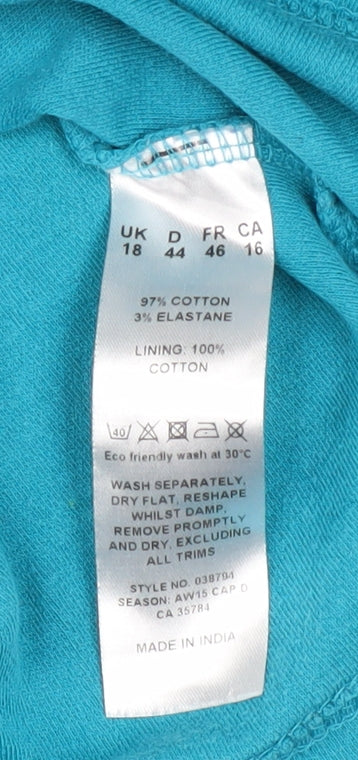 Womens UK Size 18 DASH Blue Half Zip Jumper