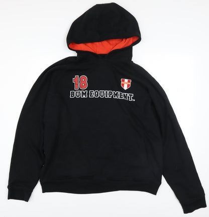 Mens UK Size L B.U.M. Equipment Black Pullover Hoodie