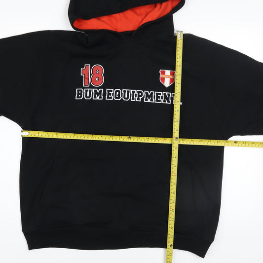 Mens UK Size L B.U.M. Equipment Black Pullover Hoodie