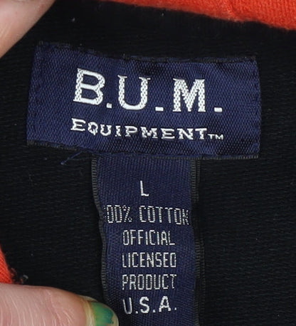 Mens UK Size L B.U.M. Equipment Black Pullover Hoodie