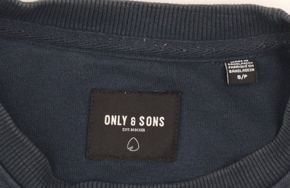 Mens UK Size S ONLY & SONS Blue Pullover Sweatshirt
