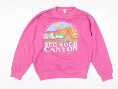 Womens UK Size S River Island Pink Pullover Sweatshirt