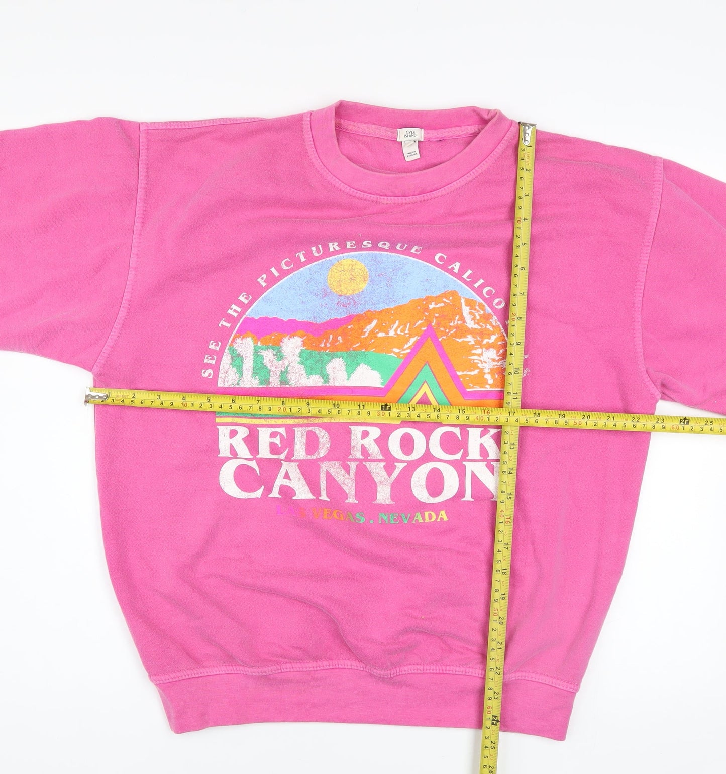 Womens UK Size S River Island Pink Pullover Sweatshirt