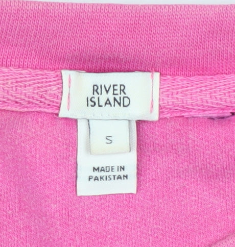 Womens UK Size S River Island Pink Pullover Sweatshirt