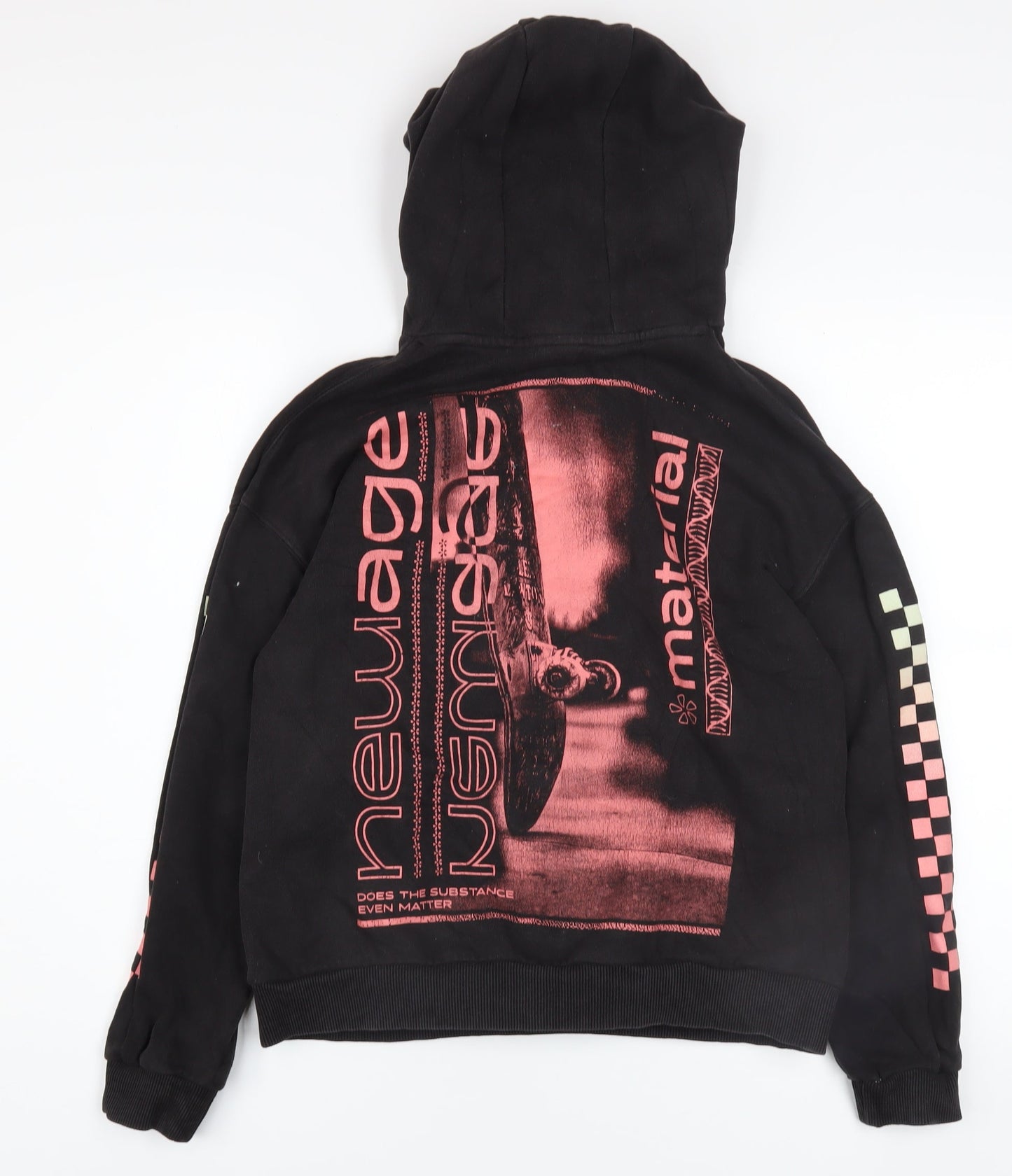 Boys UK Size 13-14 Years Marks and Spencer Black Pullover Hoodie