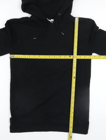 Mens UK Size S Topman Black Pullover Hoodie