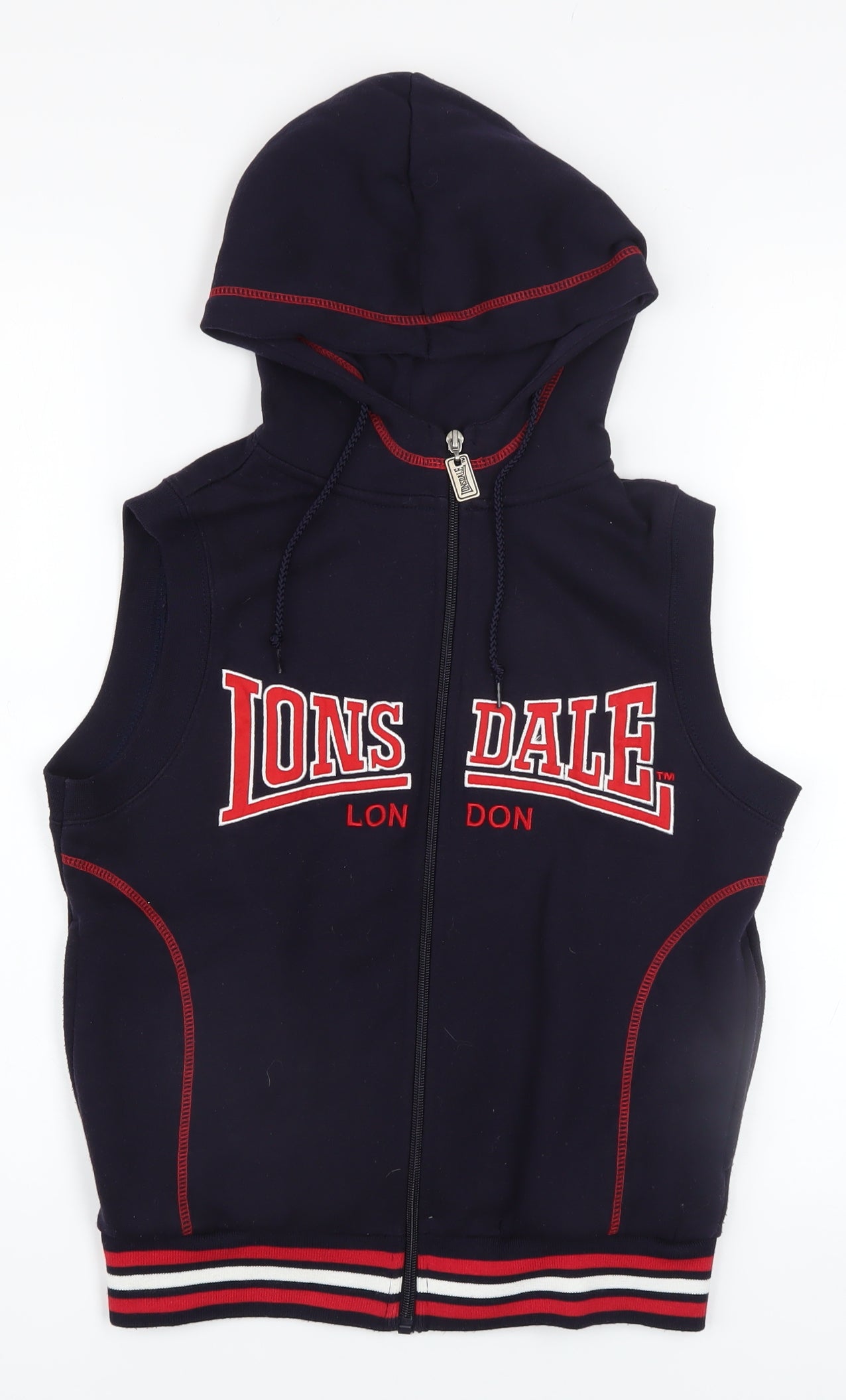 Boys UK Size 10 Years Lonsdale Blue Vest Hoodie