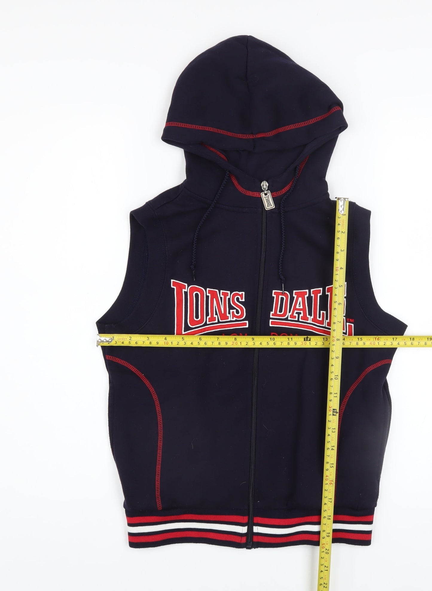 Boys UK Size 10 Years Lonsdale Blue Vest Hoodie