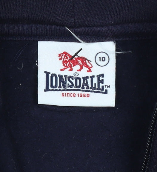Boys UK Size 10 Years Lonsdale Blue Vest Hoodie