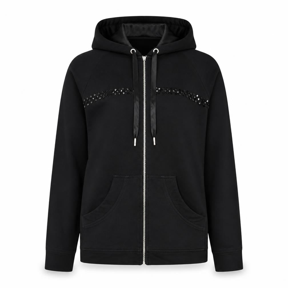Womens UK Size S Punt Roma Black Full Zip Hoodie