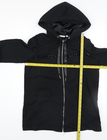 Womens UK Size S Punt Roma Black Full Zip Hoodie