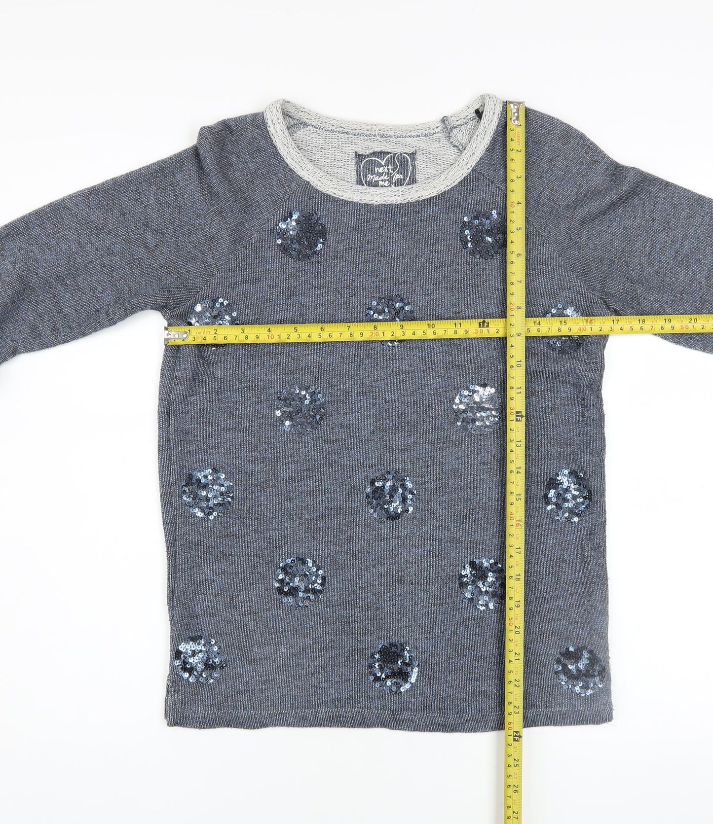 Womens UK Size 6 NEXT Grey Pullover Jumper