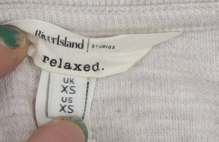 Womens UK Size XS River Island Beige Pullover Sweatshirt