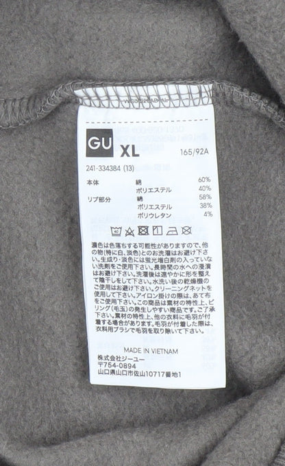 Mens UK Size L GU Grey Pullover Hoodie