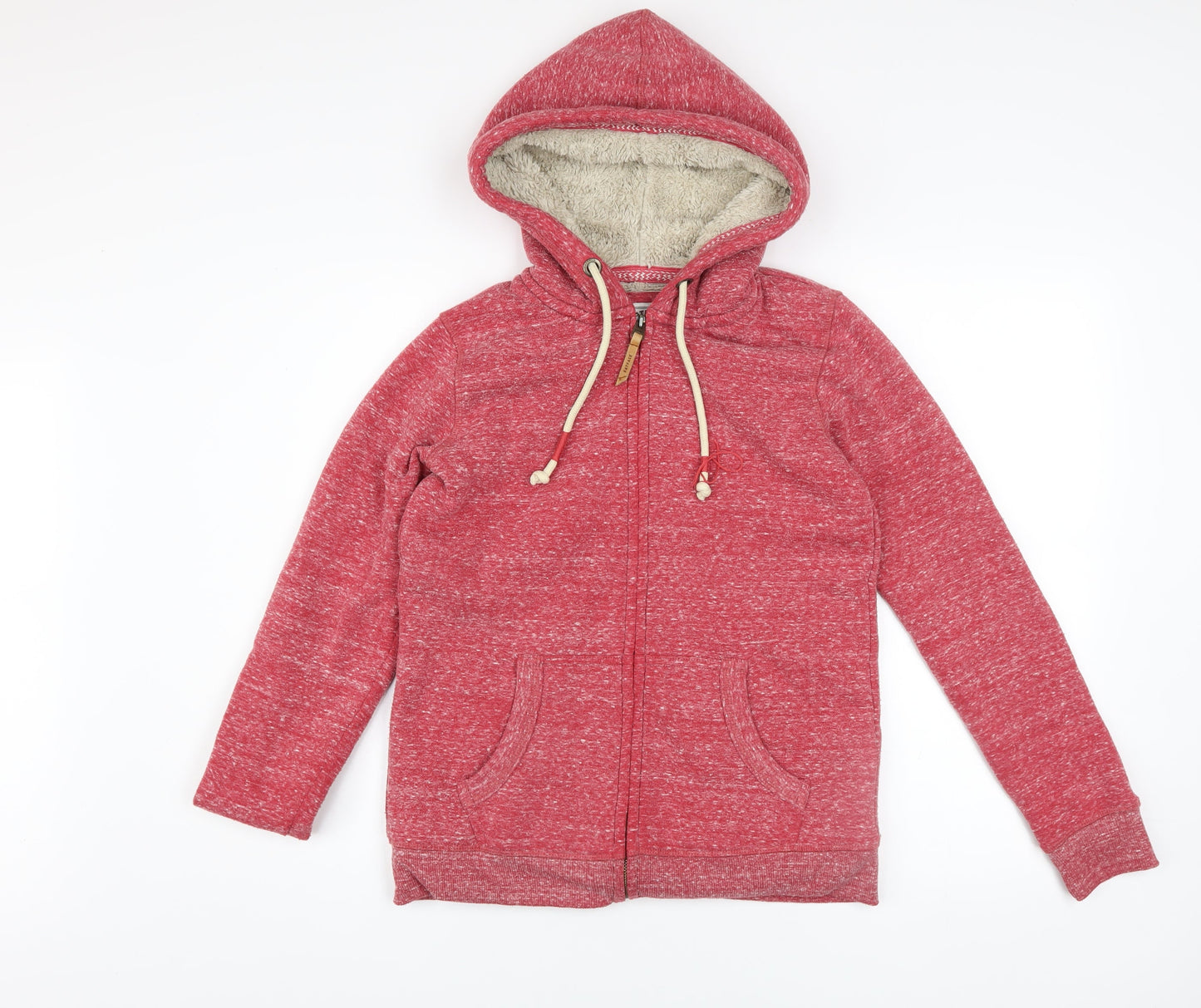 Womens UK Size 8 FatFace Red Full Zip Hoodie