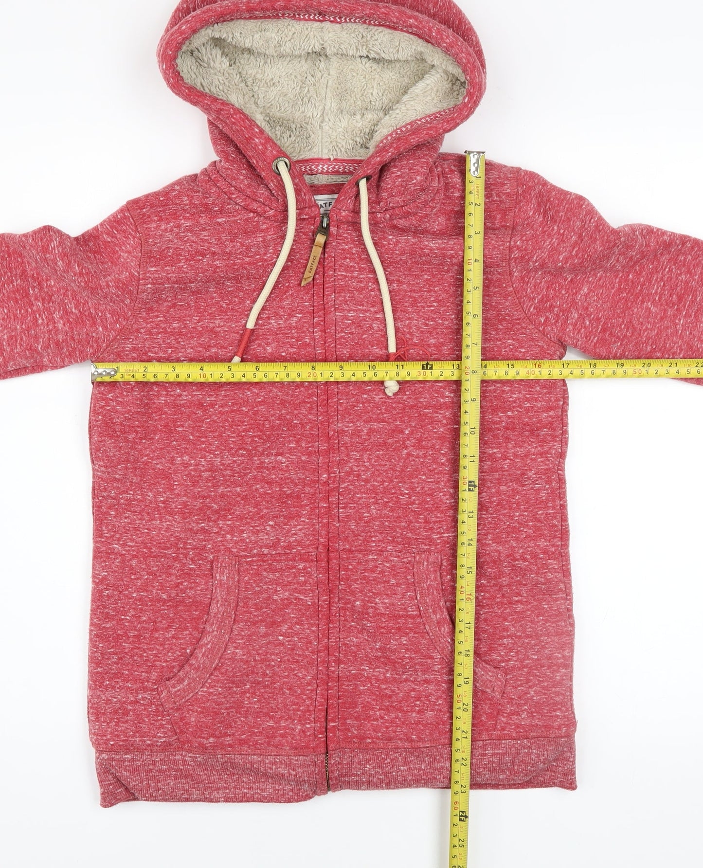 Womens UK Size 8 FatFace Red Full Zip Hoodie