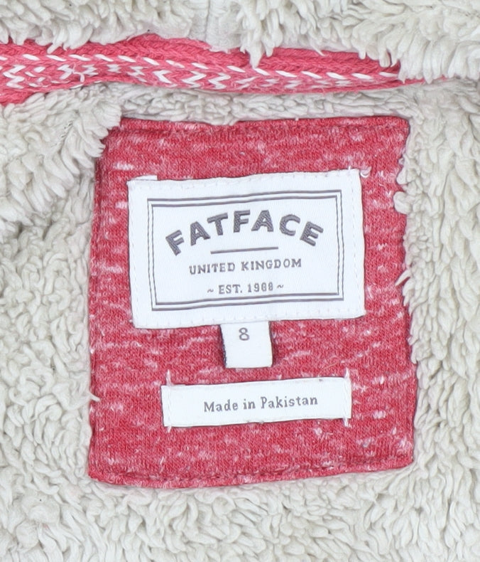 Womens UK Size 8 FatFace Red Full Zip Hoodie