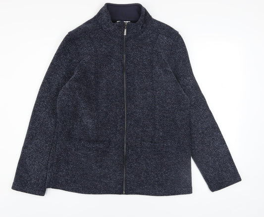 Womens UK Size 12 Marks and Spencer Blue Full Zip Jumper