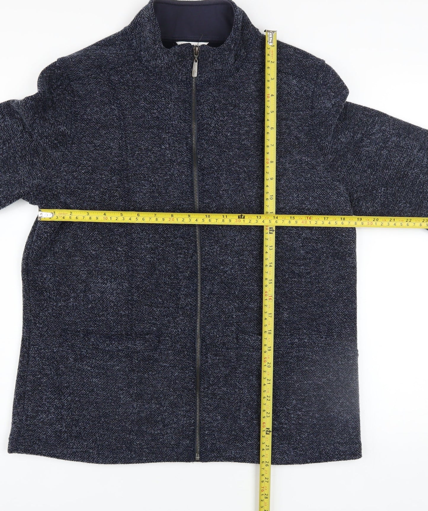 Womens UK Size 12 Marks and Spencer Blue Full Zip Jumper