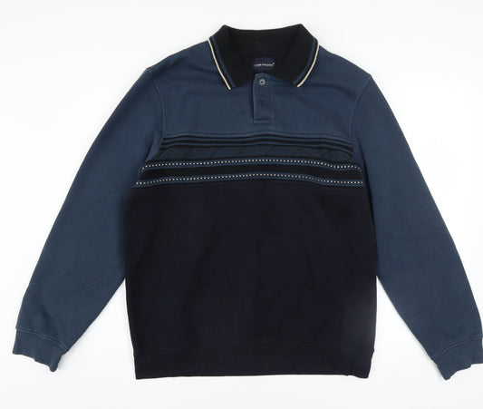 Mens UK Size M Tom Hagan Blue Henley Sweatshirt