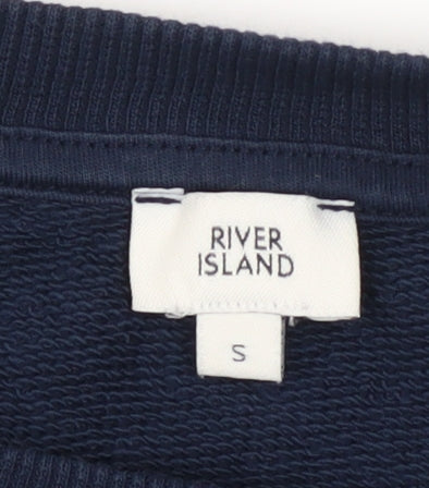 Womens UK Size S River Island Blue Pullover Sweatshirt