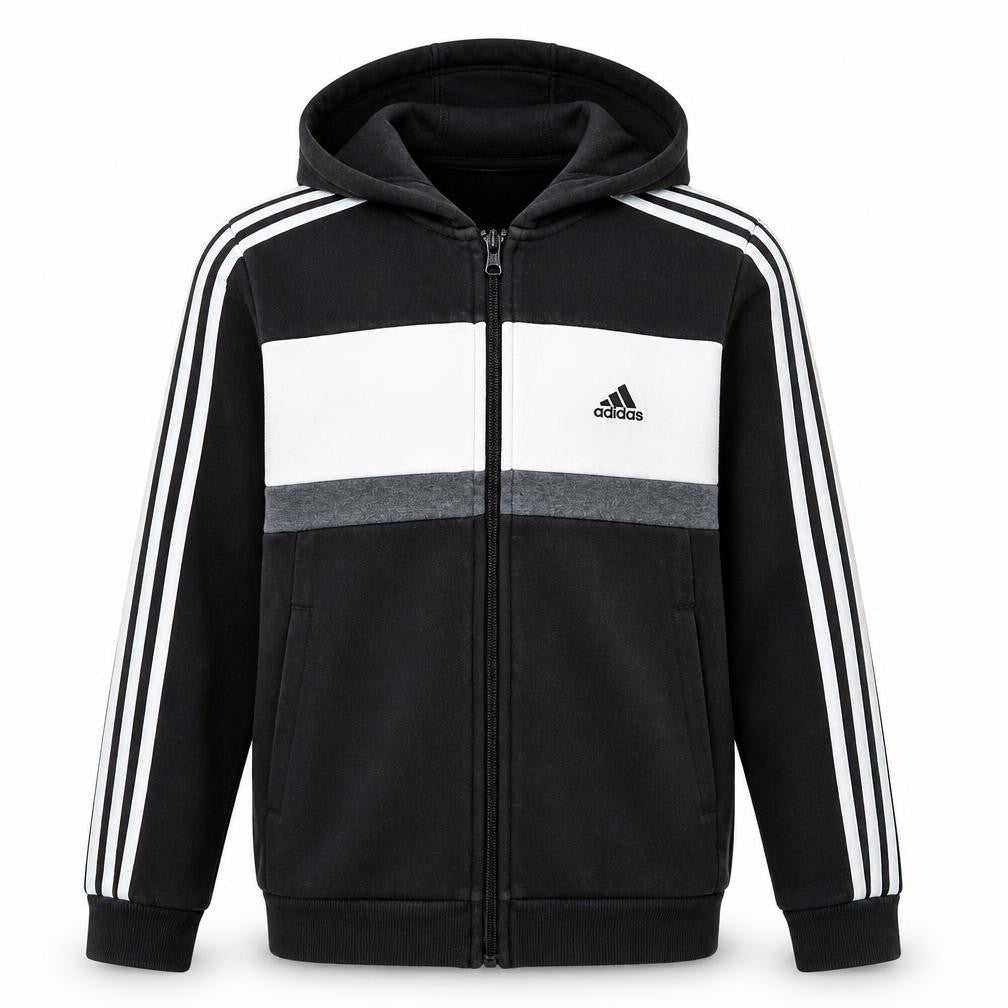 Boys UK Size 11-12 Years adidas Black Full Zip Hoodie