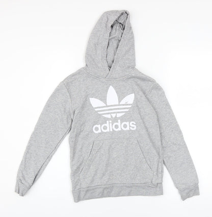 Boys UK Size 9-10 Years adidas Grey Pullover Hoodie