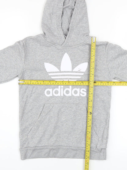 Boys UK Size 9-10 Years adidas Grey Pullover Hoodie