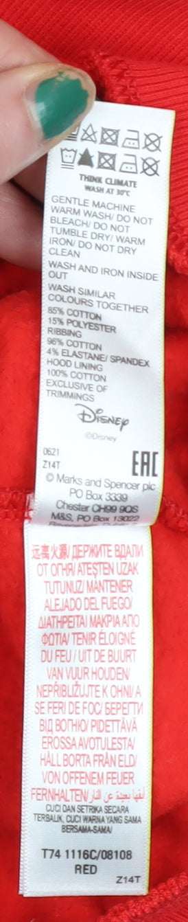 Girls UK Size 11-12 Years Marks and Spencer Red Pullover Hoodie
