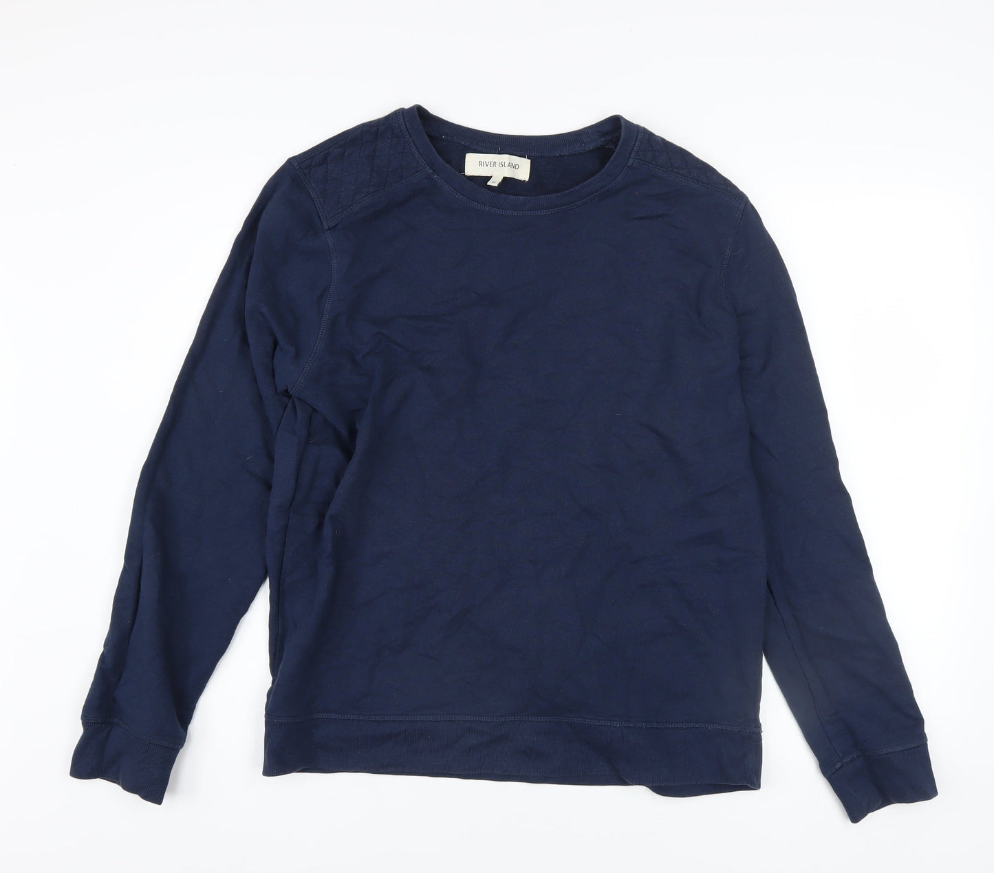 Mens UK Size M River Island Blue Pullover Sweatshirt