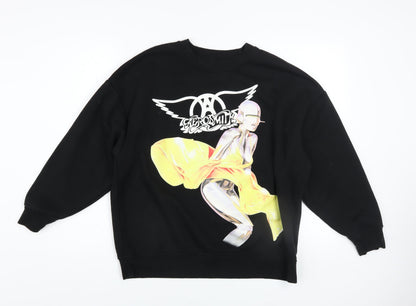 Womens UK Size S Aerosmith Black Pullover Sweatshirt