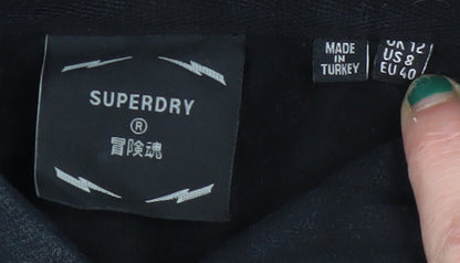 Womens UK Size 12 Superdry Black Pullover Hoodie