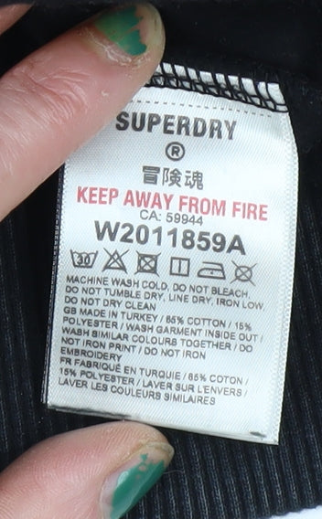 Womens UK Size 12 Superdry Black Pullover Hoodie