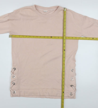 Next Girls Beige Lace Up Pullover Sweatshirt 12 Years Regular Fit