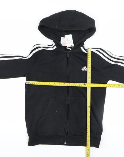 Boys UK Size 11-12 Years adidas Black Full Zip Hoodie