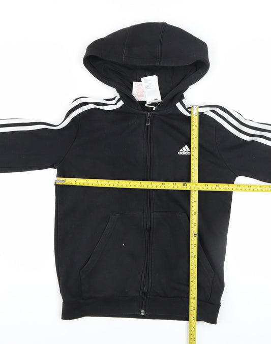 Boys UK Size 11-12 Years adidas Black Full Zip Hoodie