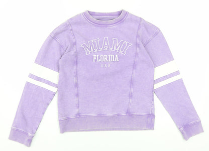 Nutmeg Girls Purple Miami Florida USA Pullover Sweatshirt 11-12 Years