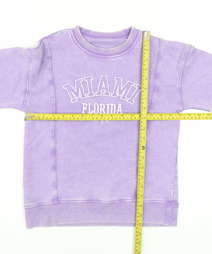 Nutmeg Girls Purple Miami Florida USA Pullover Sweatshirt 11-12 Years