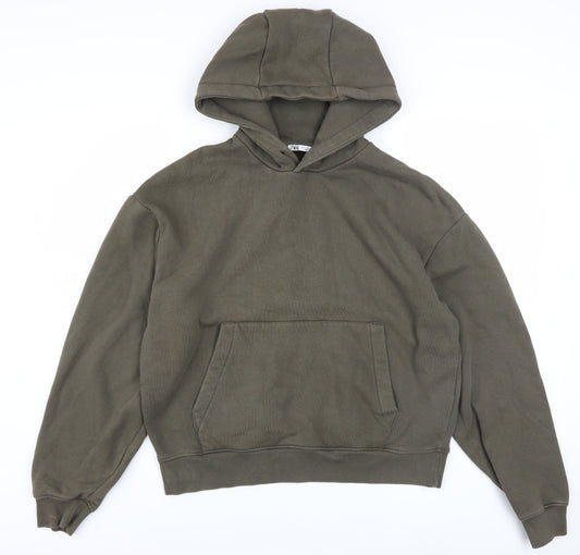 Womens UK Size 12 Zara Green Pullover Hoodie