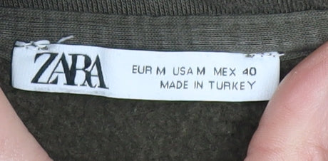 Womens UK Size 12 Zara Green Pullover Hoodie