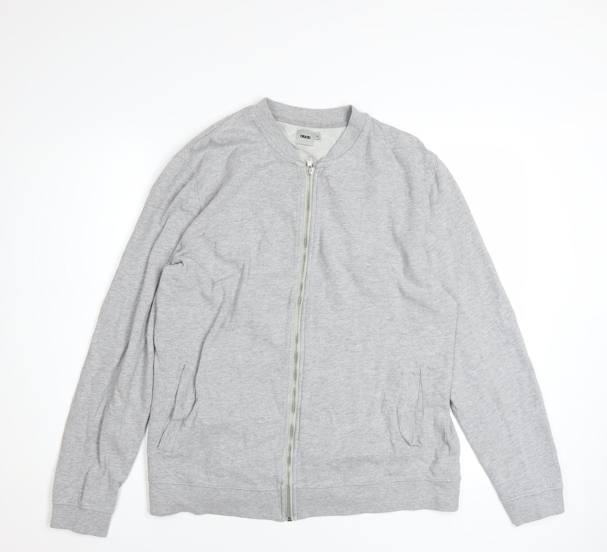 Mens UK Size L ASOS Grey Full Zip Sweatshirt