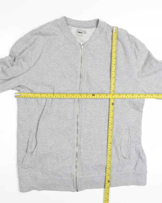 Mens UK Size L ASOS Grey Full Zip Sweatshirt