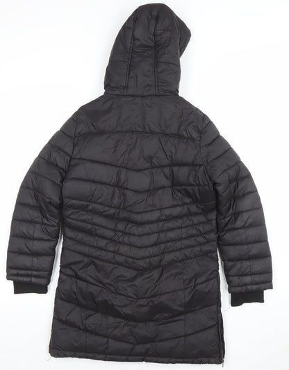 Geographical Norway Girls Black 8 Years Hooded Puffer Coat Winter Jacket