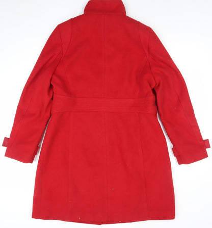 Womens UK Size 14 Wallis Red Overcoat