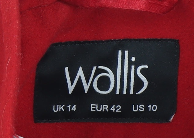 Womens UK Size 14 Wallis Red Overcoat