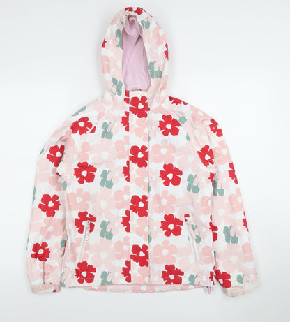 Trespass Girls Multicoloured Floral Waterproof Hooded Rain Coat 11-12 Years