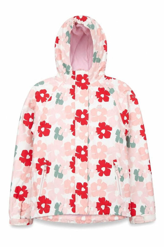 Trespass Girls Multicoloured Floral Waterproof Hooded Rain Coat 11-12 Years