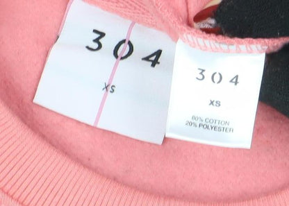Womens UK Size XS 304 Pink Pullover Sweatshirt