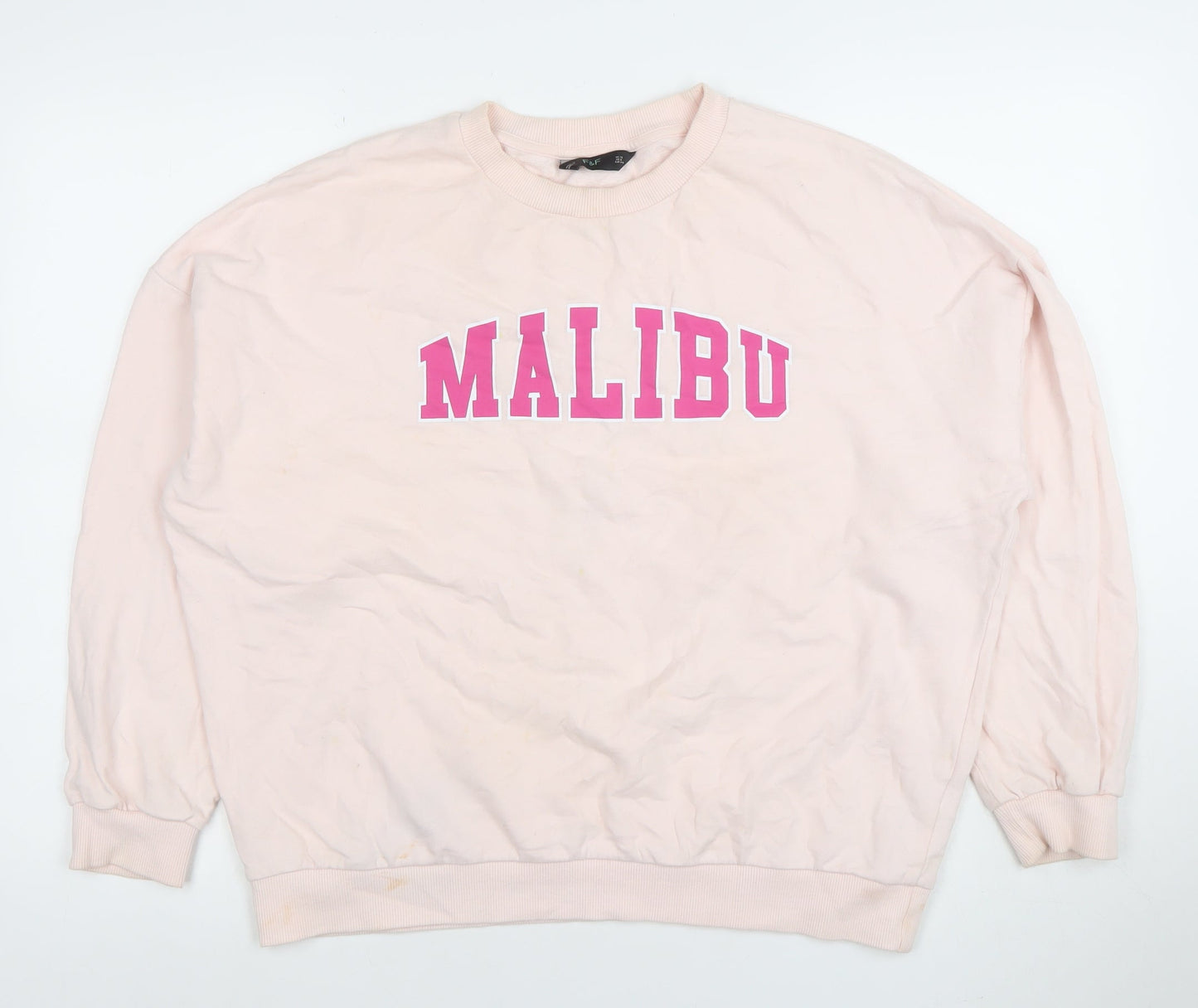 Womens UK Size 12 F&F Pink Pullover Sweatshirt