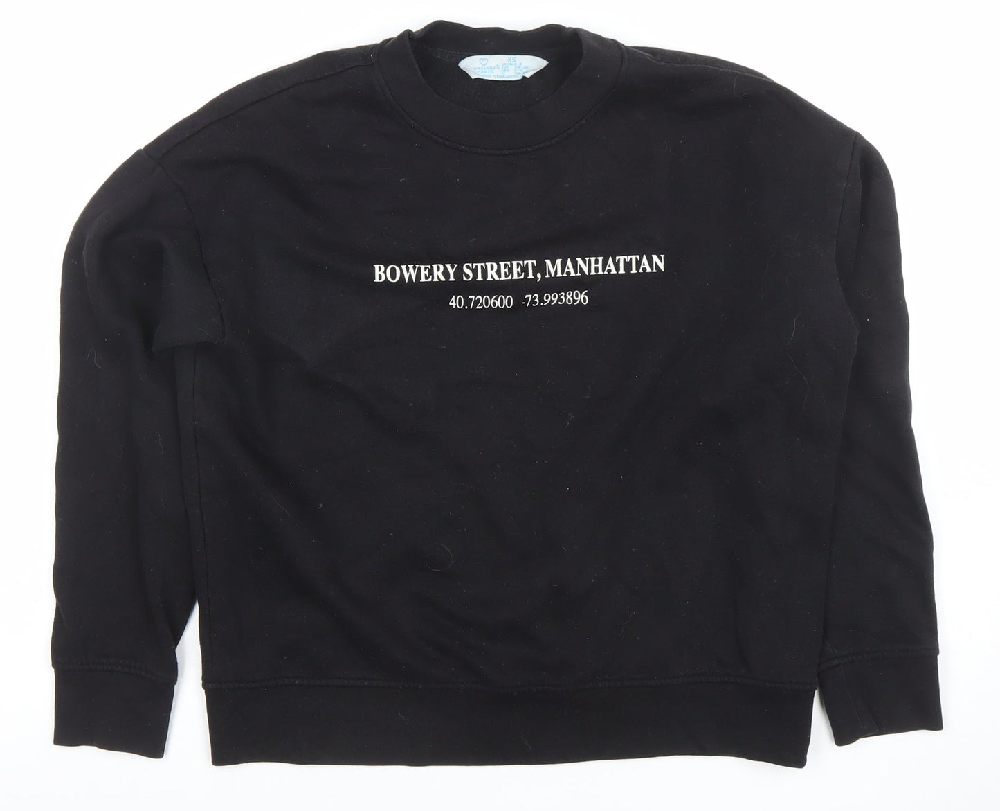Womens UK Size XS Primark Black Pullover Sweatshirt
